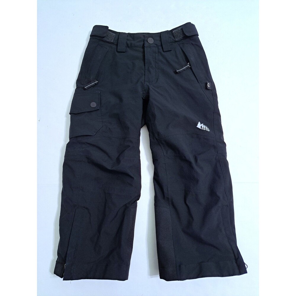 REI Co-Op Kids XXS 4-5 Ski Snow Pants Waterproof Fleece Lined Black Winter - Picture 1 of 10